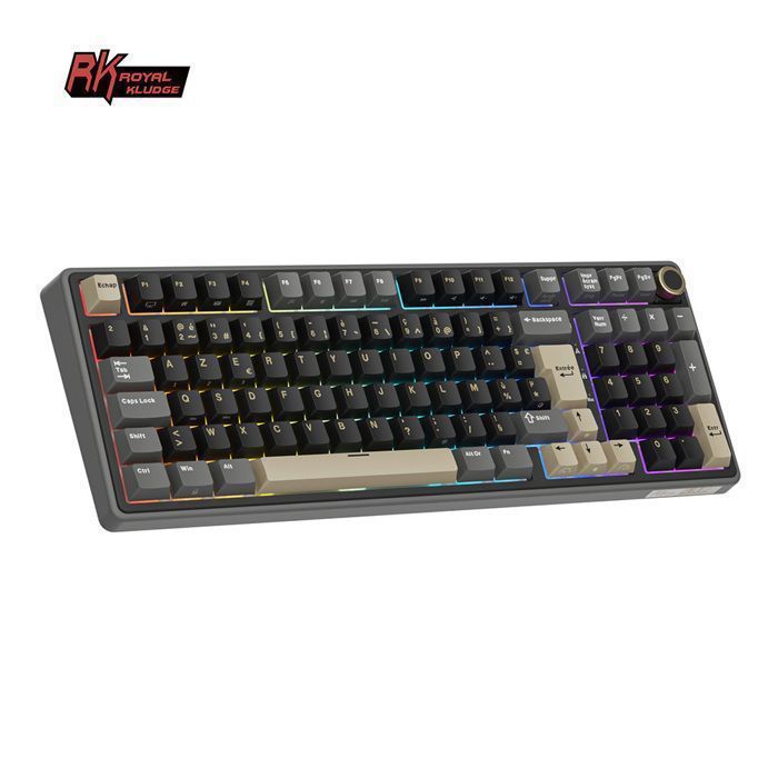 RK ROYAL KLUDGE R98 Pro Kabelgebundene mechanische Tastatur, 96% Gaming-Tastatur, AZERTY-Layout, RGB-Hintergrundbeleuchtung, PBT-Tastenkappen, Hot-Swap-fähige Creamy-Switches
