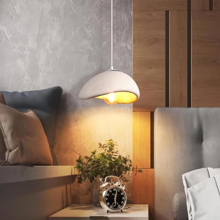WOTTES Suspension Luminaire Moderne Créatif Blanc, Lustre Design Métal Vintage E27 Lampe 1pcs Ø30cm pour Salon Salle à Manger