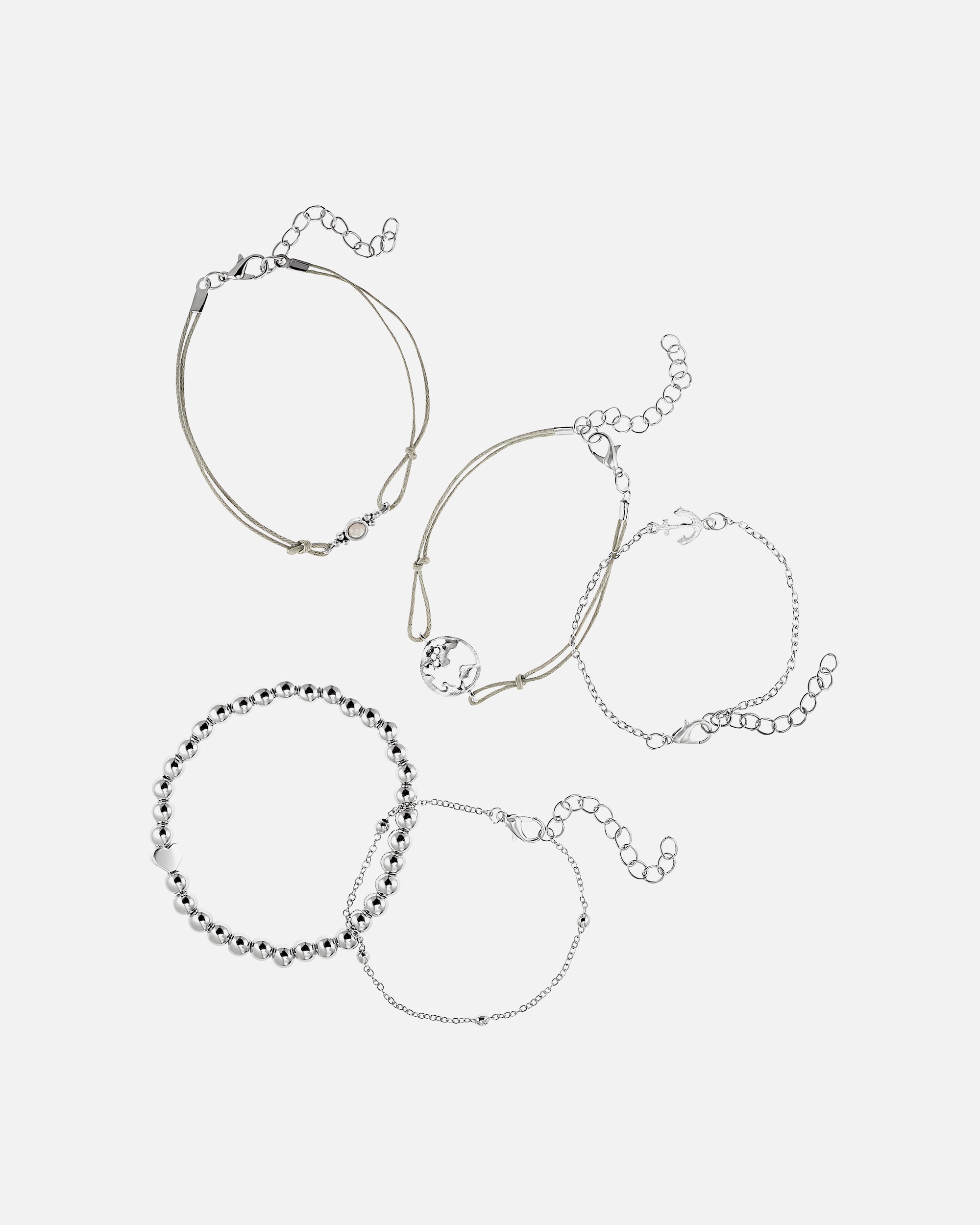 Heideman Bracelet Multi couleur argentée polie