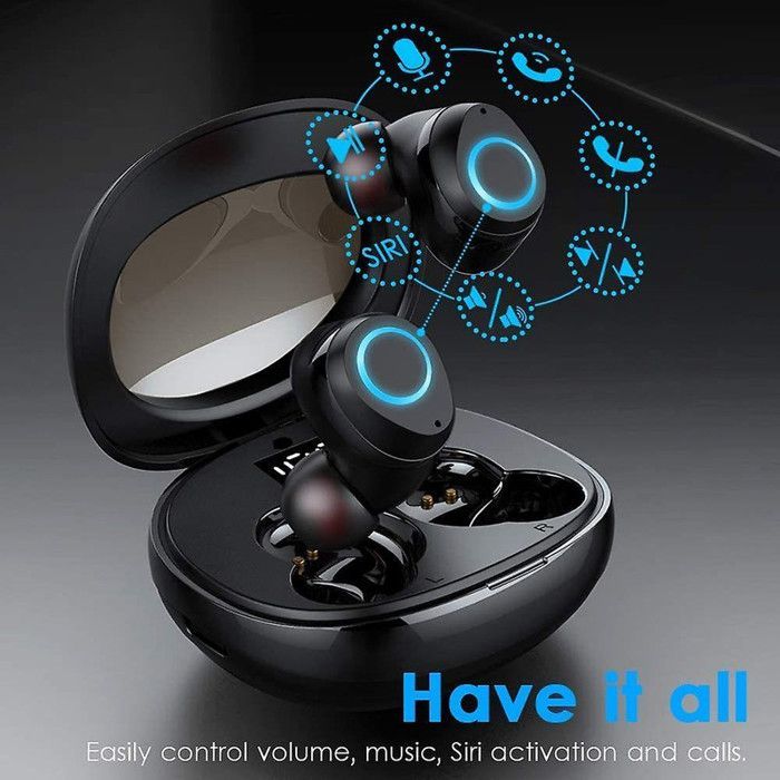 Ecouteur Bluetooth, Ecouteur sans Fil Hi-FI Stéréo IPX6 Etanche, Oreillette Bluetooth 5.0 avec Mini Étui de Chargement Rapide et