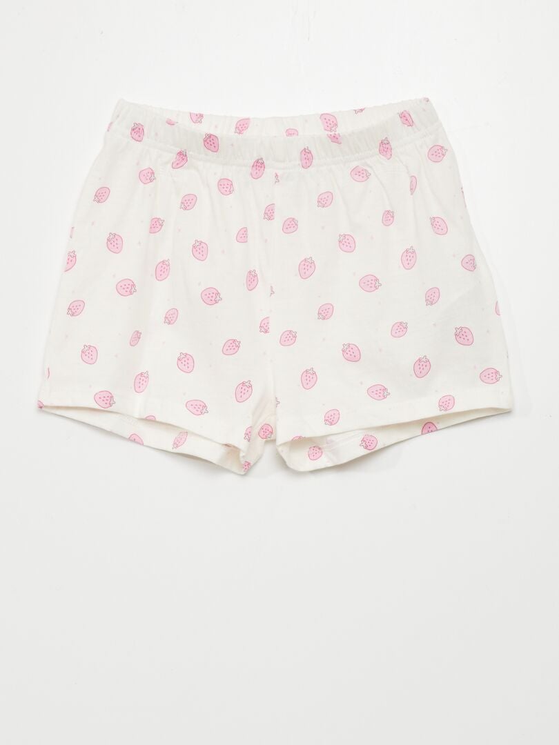 Pyjamaset - T-shirt + korte broek - 2-delig - ROZE