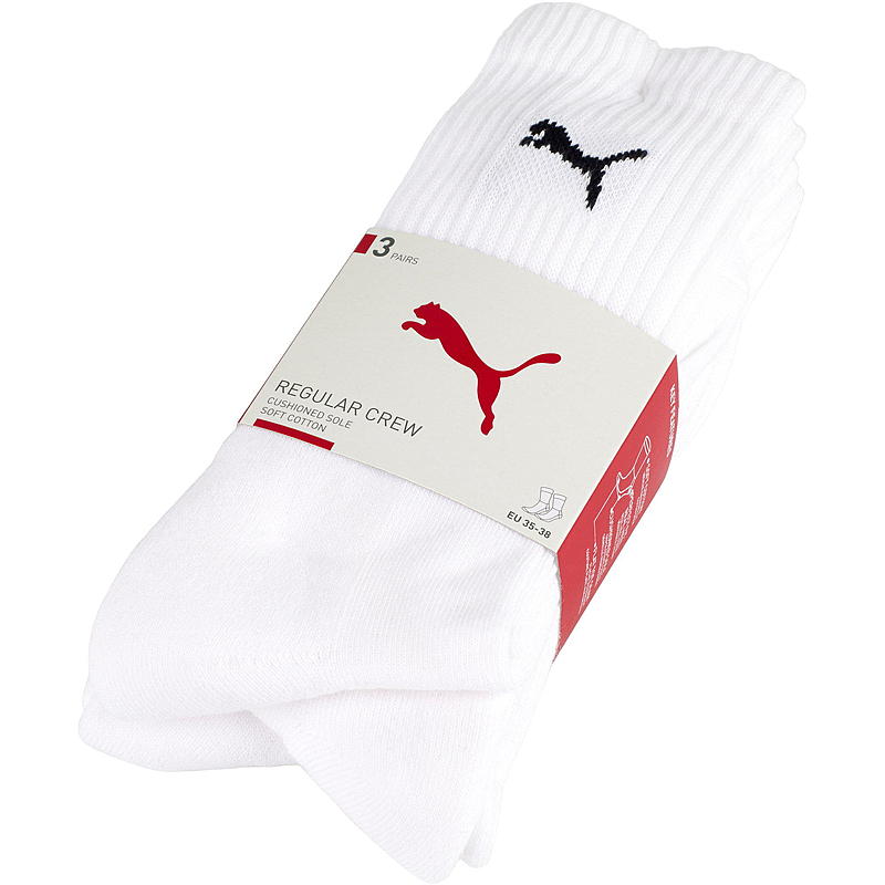 Puma Sportsokker 3-pakning størrelse 35/38-43/46 Puma Crew