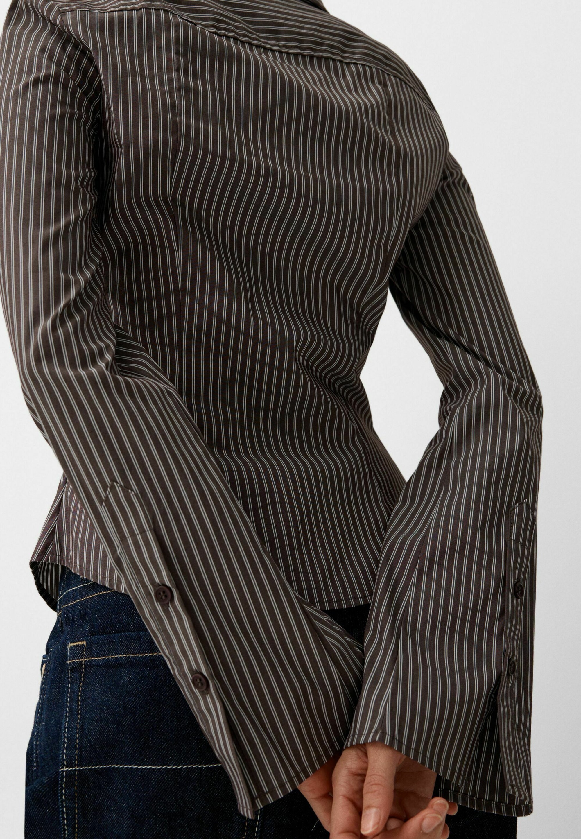Camicetta Bershka con bottoni - marrone scuro