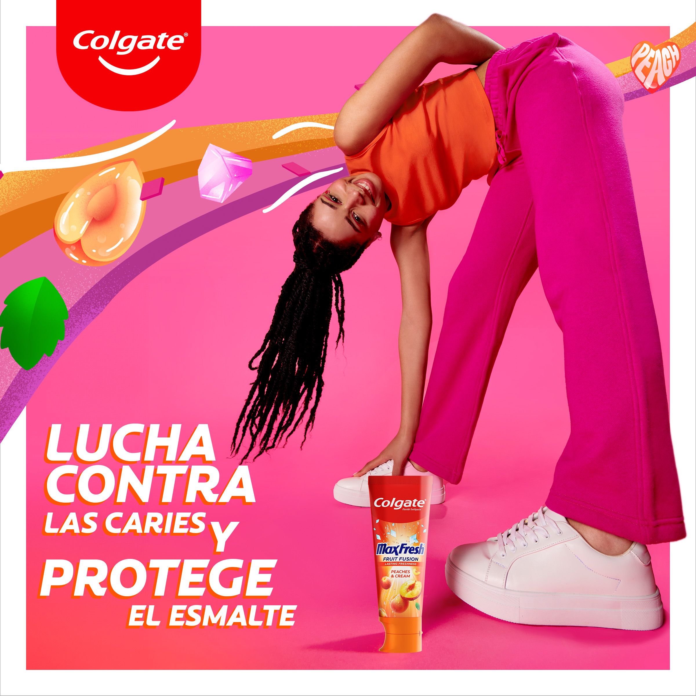 Colgate Max Fresh Fruit Fusion pasta za zube s mirisom breskve i kreme Paste za zube i paste za zube