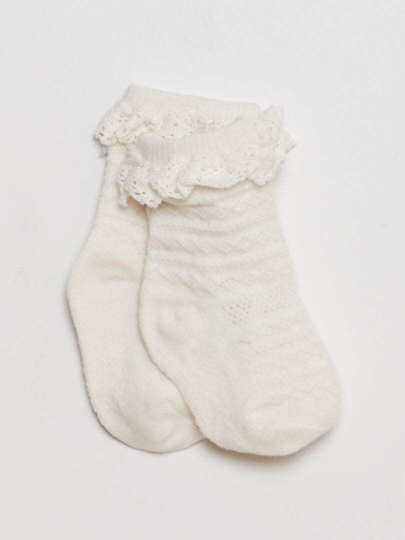 Gebreide legging + geborduurde sokken - PAARS