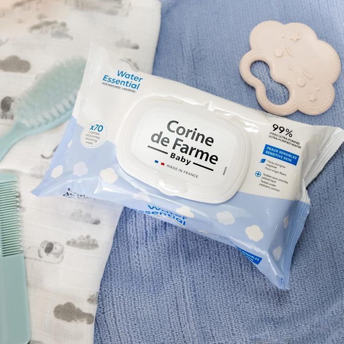 Lingettes Bébé Nettoyantes Change Water Essential - 99% d'Eau Purifiée - Produit de Toilette d'Origine Végétale