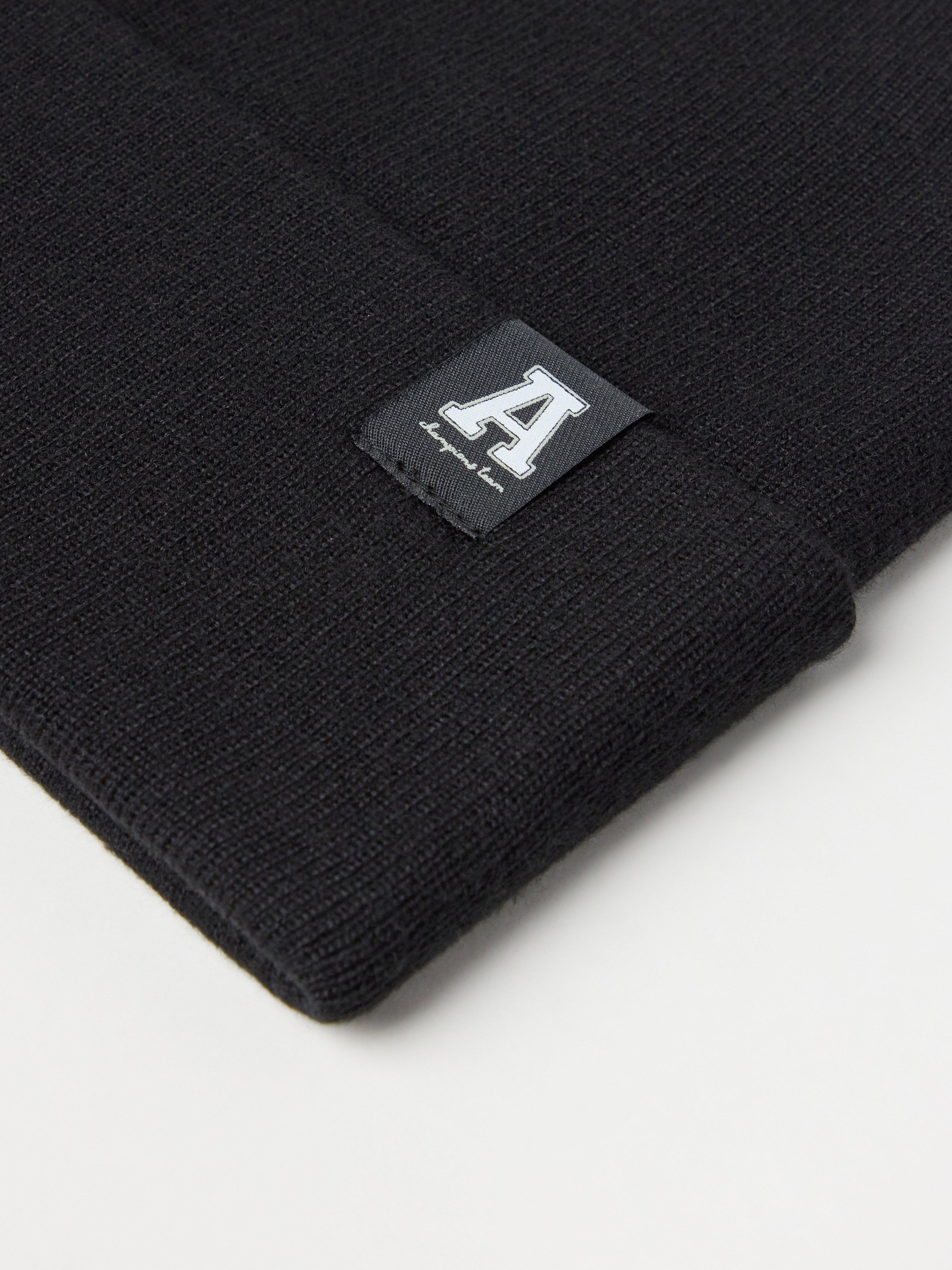 Bonnet tricoté noir