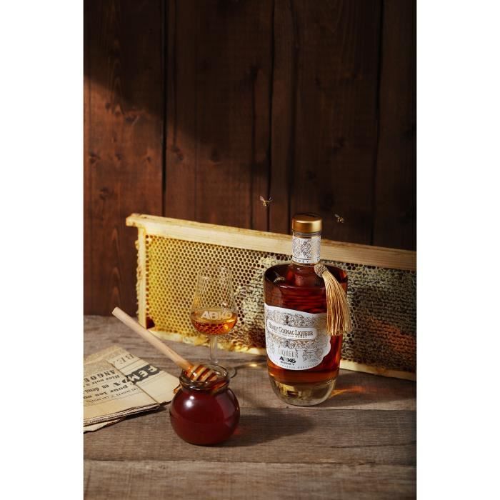 Licor de miel ABK6 con coñac - Botella de 70 cl, lata de 40°