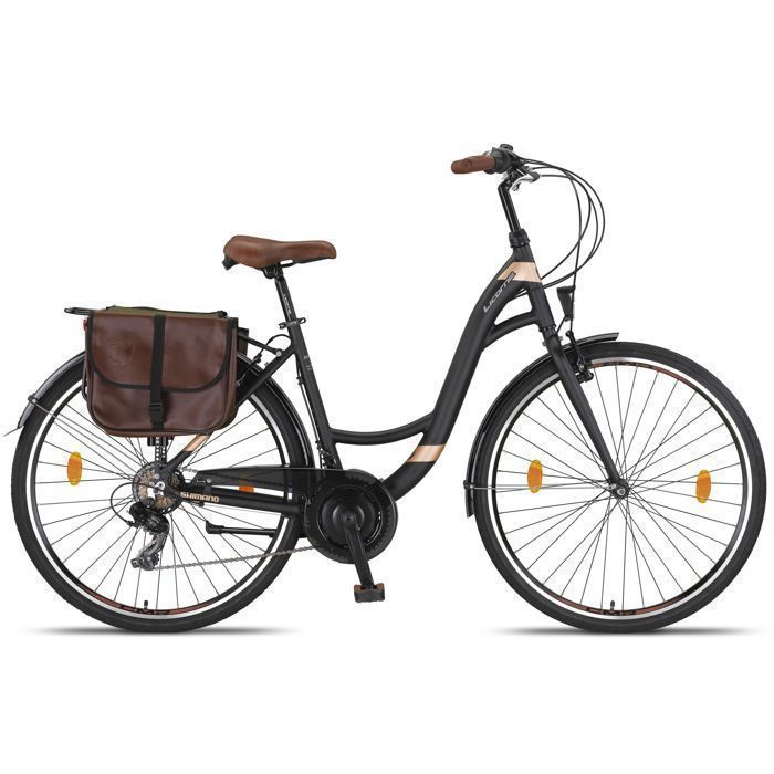 Unicorn Bike Women's City Bike 26-28 Inch – Lightweight Aluminium Frame, Optimal Comfort and Elegant Design [Black, 28 Inch]