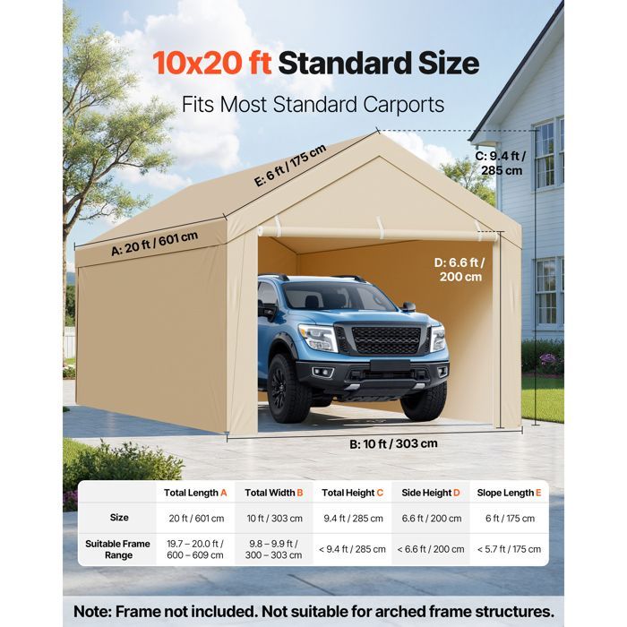 Telo copriauto - DUOKU - SXYQCPBB12X20 - 6 x 3 m - Impermeabile - Resistente ai raggi UV
