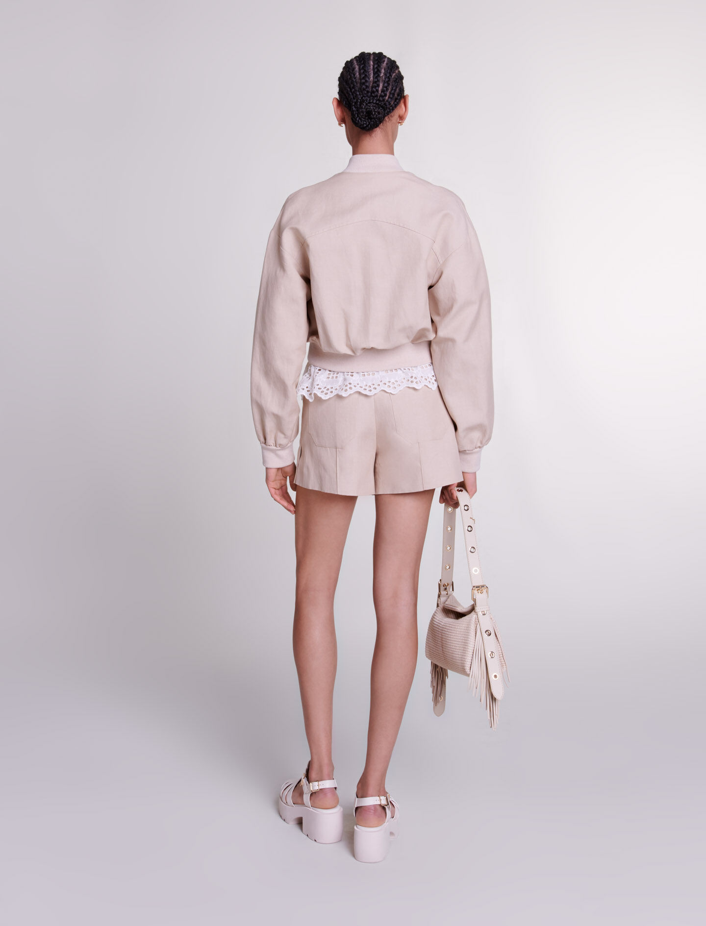 Lyhyt pellavatakki - Beige soopeli