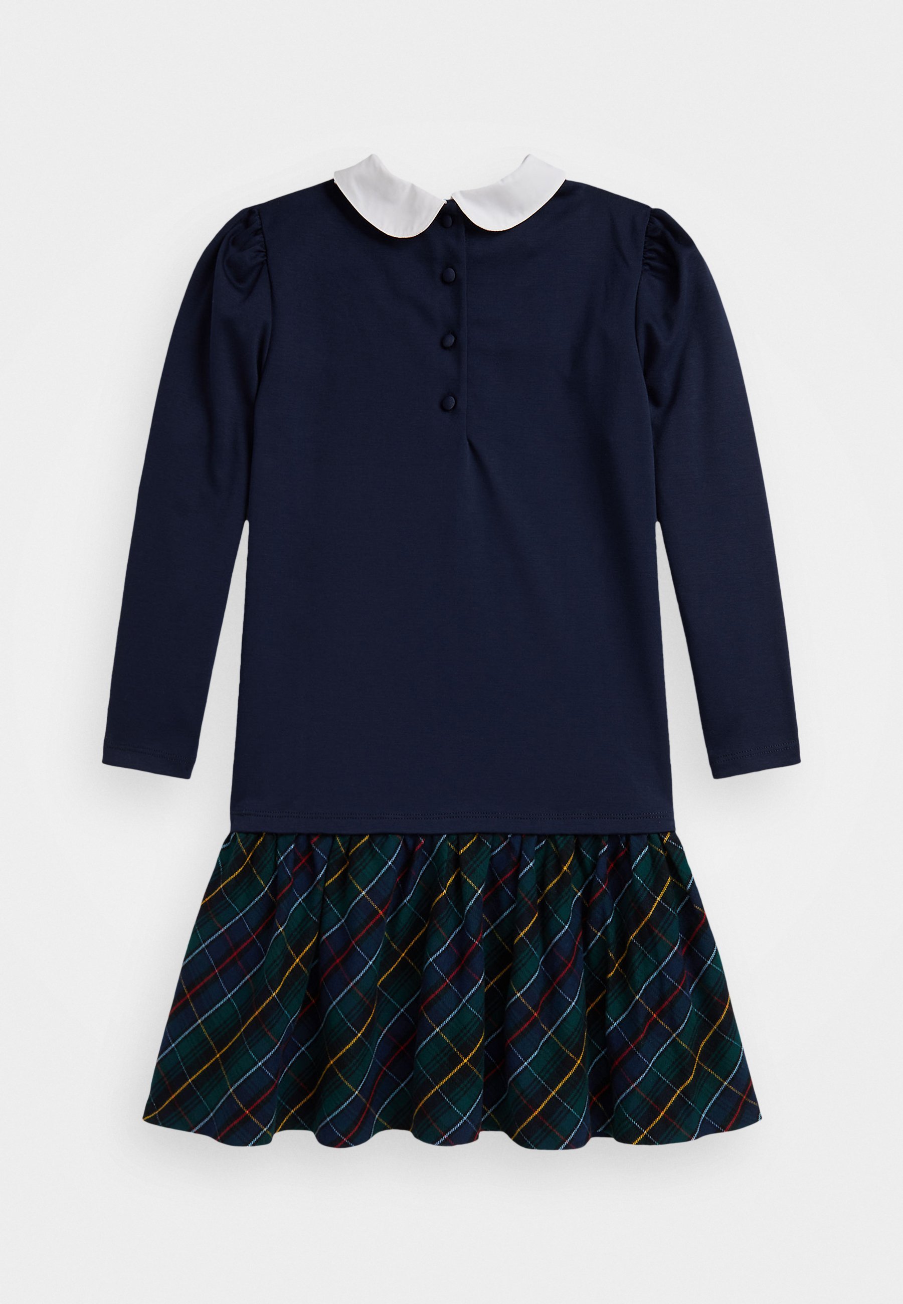 Polo Ralph Lauren geruite rok Ponte jurk - Jersey jurk - cruise marineblauw