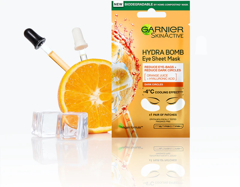 Garnier Textil Masks Hydra Bomb stimulujúca očná maska