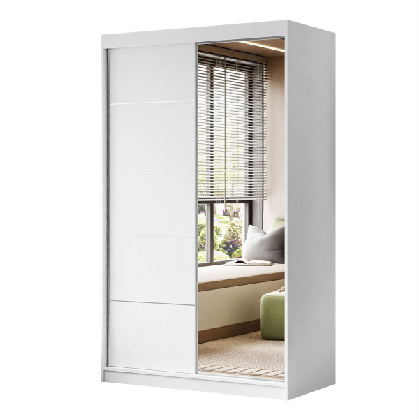 Szafa COLLIN II PLUS z lustrem 120cm Biała