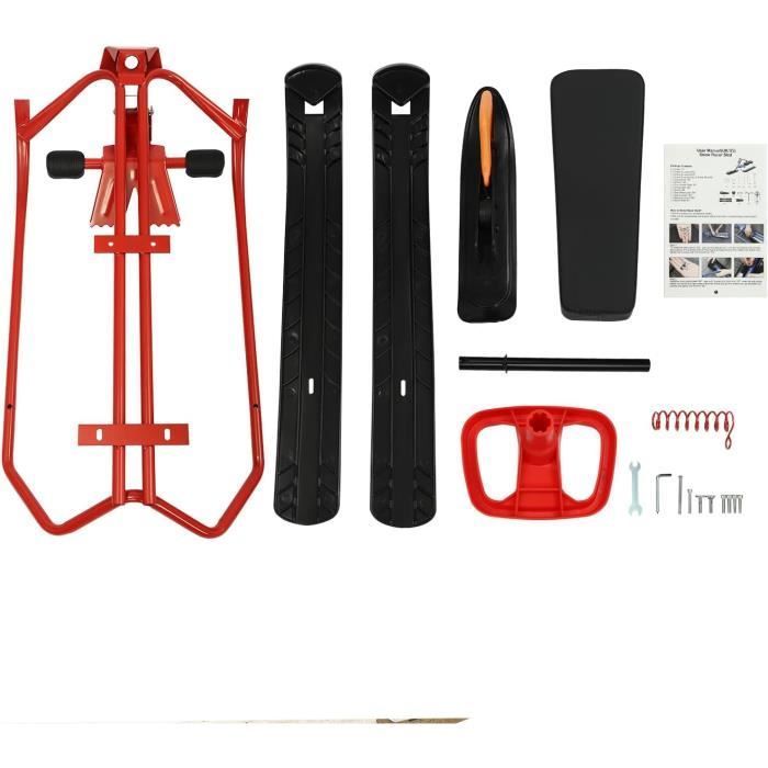 SKIBOB - VELO SKI -  Vélo de ski pour enfants et adultes - avec volant - rouge - 121 x 50 x 45 cm - 5-18 ans