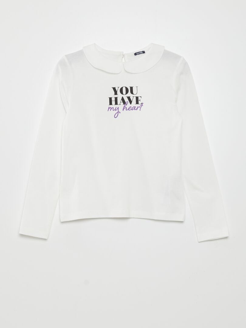 Camiseta Claudine con cuello - BLANCA