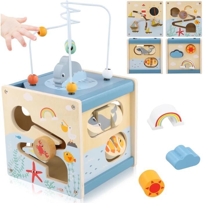 Activity Cube - Not specified - 6 in 1 - Natural wood - 12 months - Sensory educational