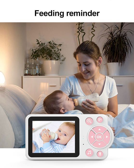 Babyphone vidéo Wi-Fi Caméra Moniteur Bébé - PIMPIMSKY - Tuya - Détecteur de mouvement - Vision de nuit