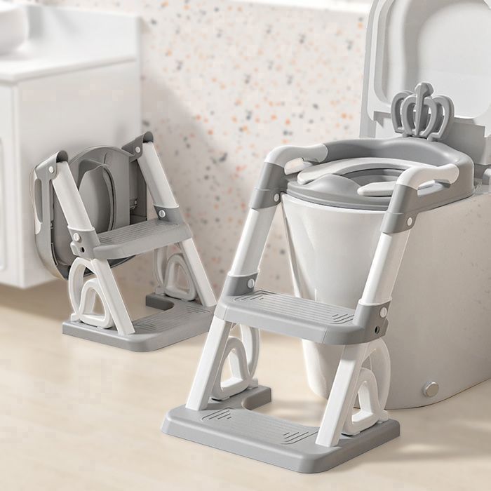 Child Toilet Seat Reducer, Child Toilet Booster Seat with Steps and Comfortable Cushion, Toilet Seat for Boys/Girls