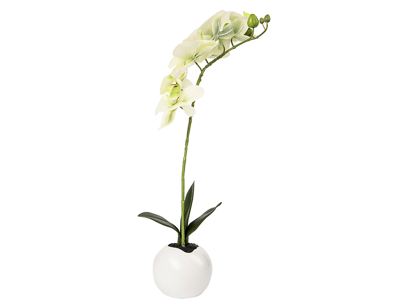 Sztuczna orchidea w doniczce 36 cm biała