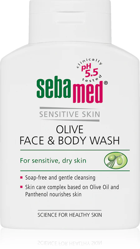 Sebamed Wash milde reinigingsemulsie voor gezicht en lichaam met olijfolie