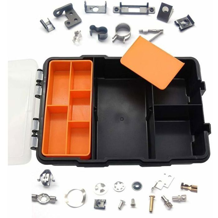 Werkzeugaufbewahrungsbox – PZCC – Wasserdicht – Verstellbare Fächer – 22,5 x 15,5 x 5,6 cm