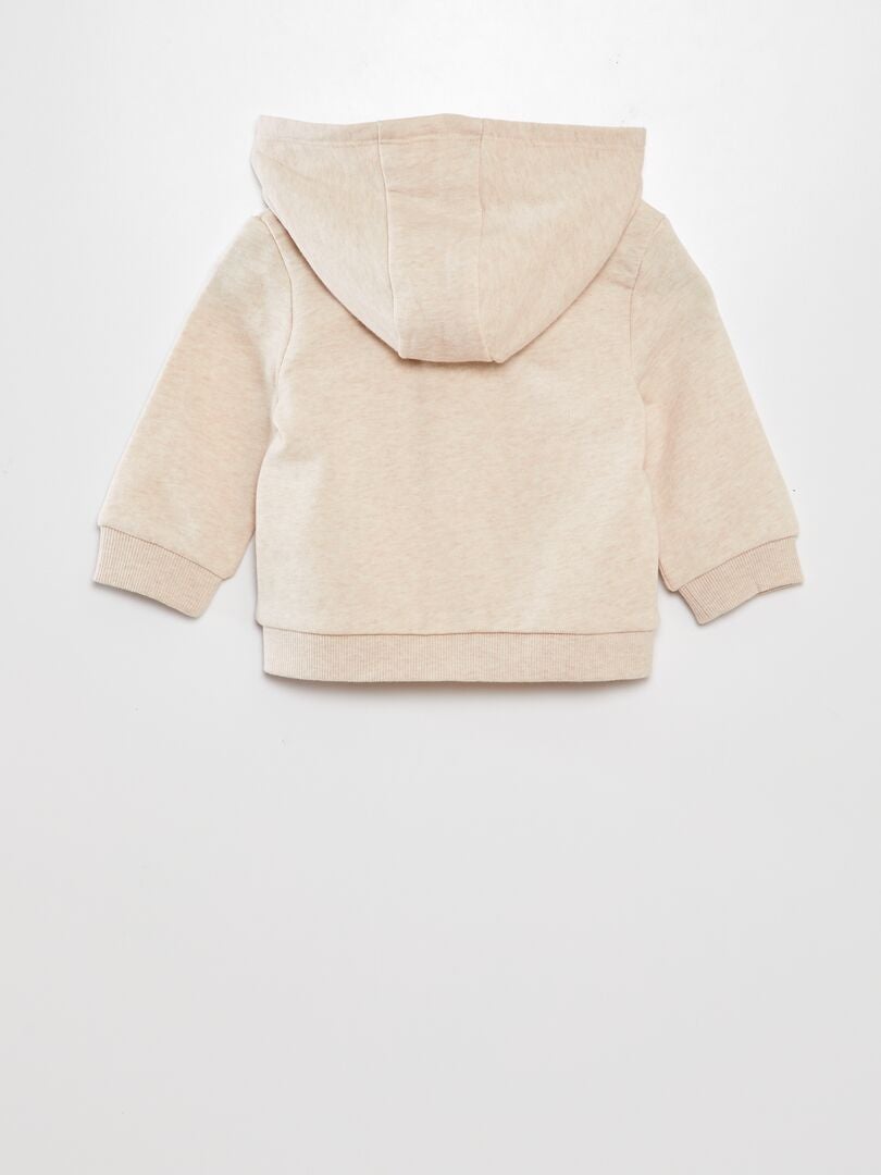 Fleece hoodie - BEIGE