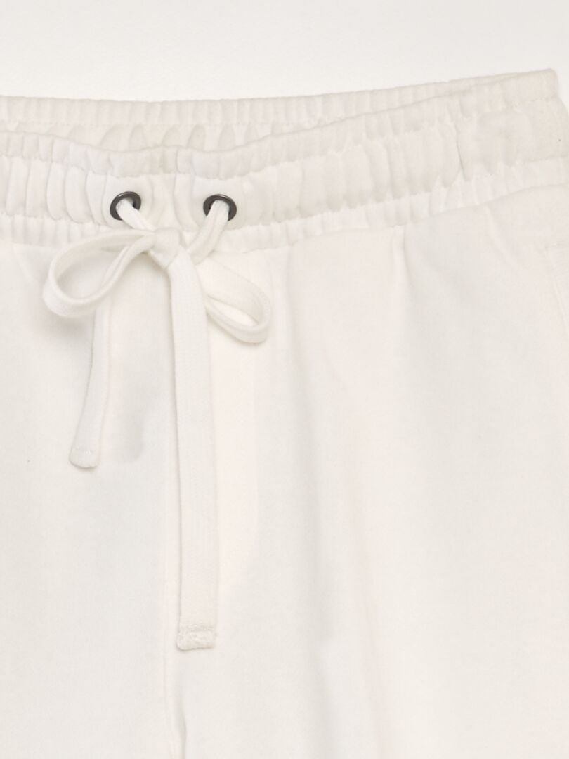 Lichtgewicht fleece shorts in effen kleur - WIT