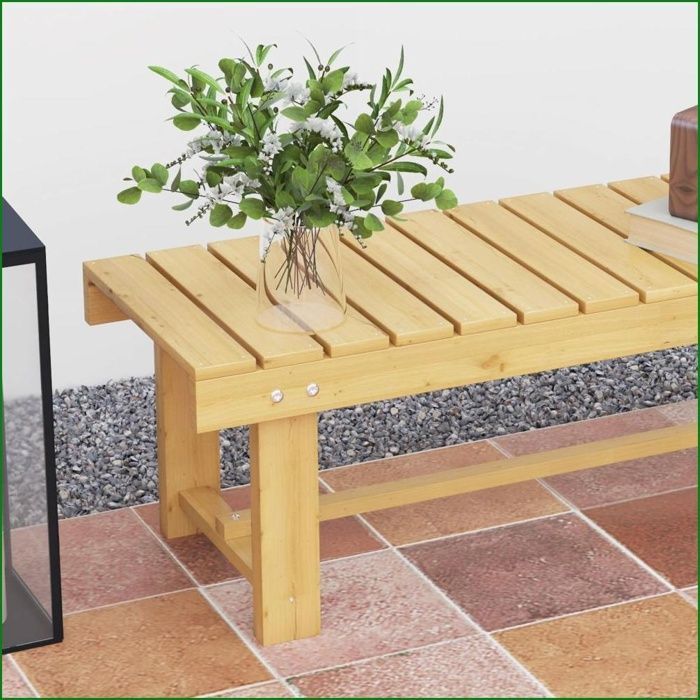 Patio Seating - Outsunny - Banc de Jardin 2 Places en Bois Massif - Résistant aux Intempéries & Durable - Couleur Naturelle