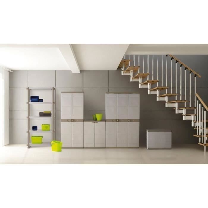 PLASTIKEN Lockable Storage Box with Wheels - 190 L - Functional and Stylish - Beige