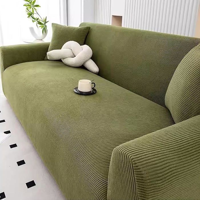 Capa de sofá em jacquard elástico - MHY® - 235-300 cm - Verde - Resistente a riscos - Impermeável - Respirável