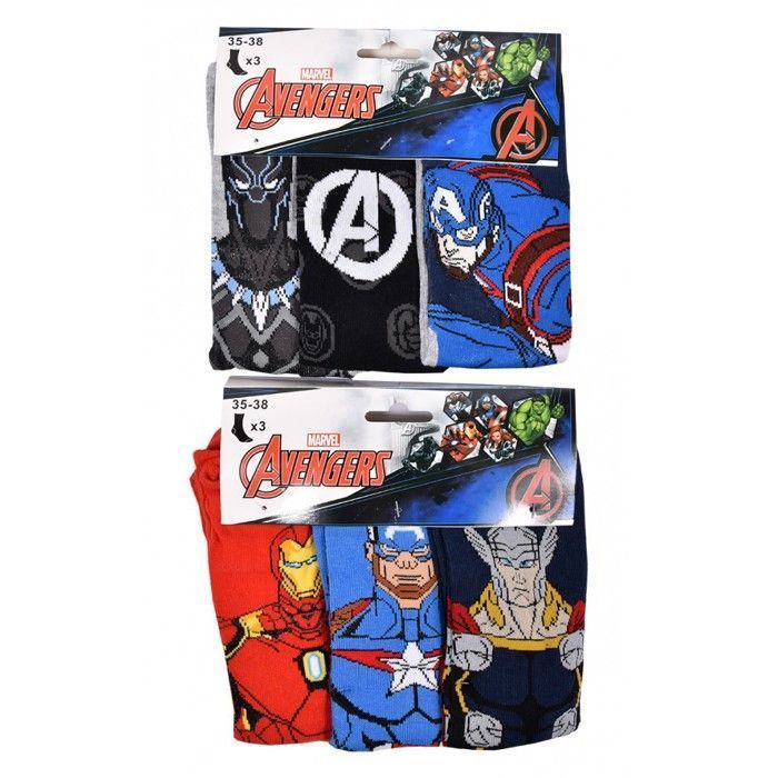 Calzini da ragazzo con licenza ufficiale - Confezione a sorpresa da 12 paia - Avengers