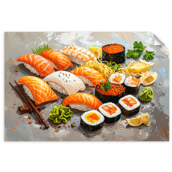 Naklejka na ścianę do salonu sypialni Feeby Sushi Jedzenie 30x20