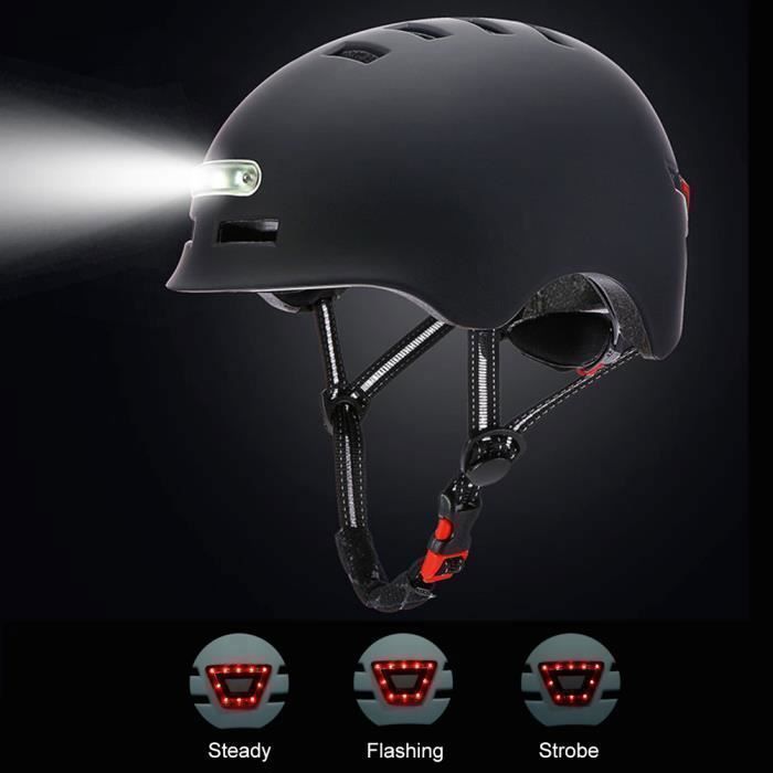 Casco da bicicletta - SURENHAP - Rithok - Ricarica USB - Luce intensa - Luce di segnalazione posteriore