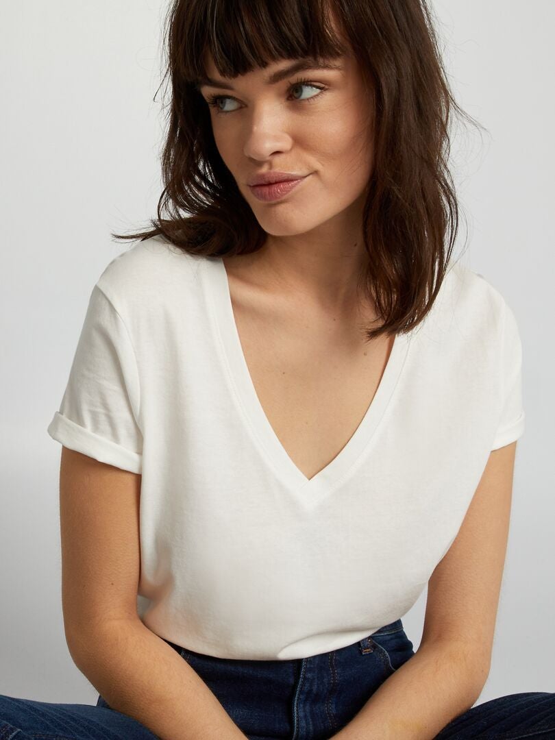 Eenvoudig T-shirt - WIT