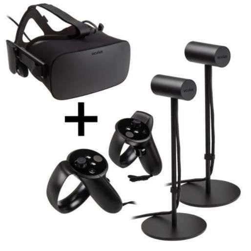 Oculus Rift VR-gamingheadset met 2 sensoren, 2 controllers en doos.