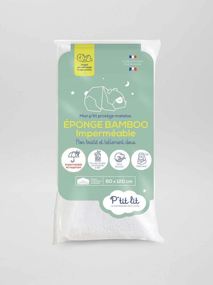 Protector de colchón impermeable para bebé - BLANCO