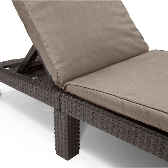 Allibert by KETER - Daytona - sun lounger - imitation rattan resin - brown - adjustable backrest
