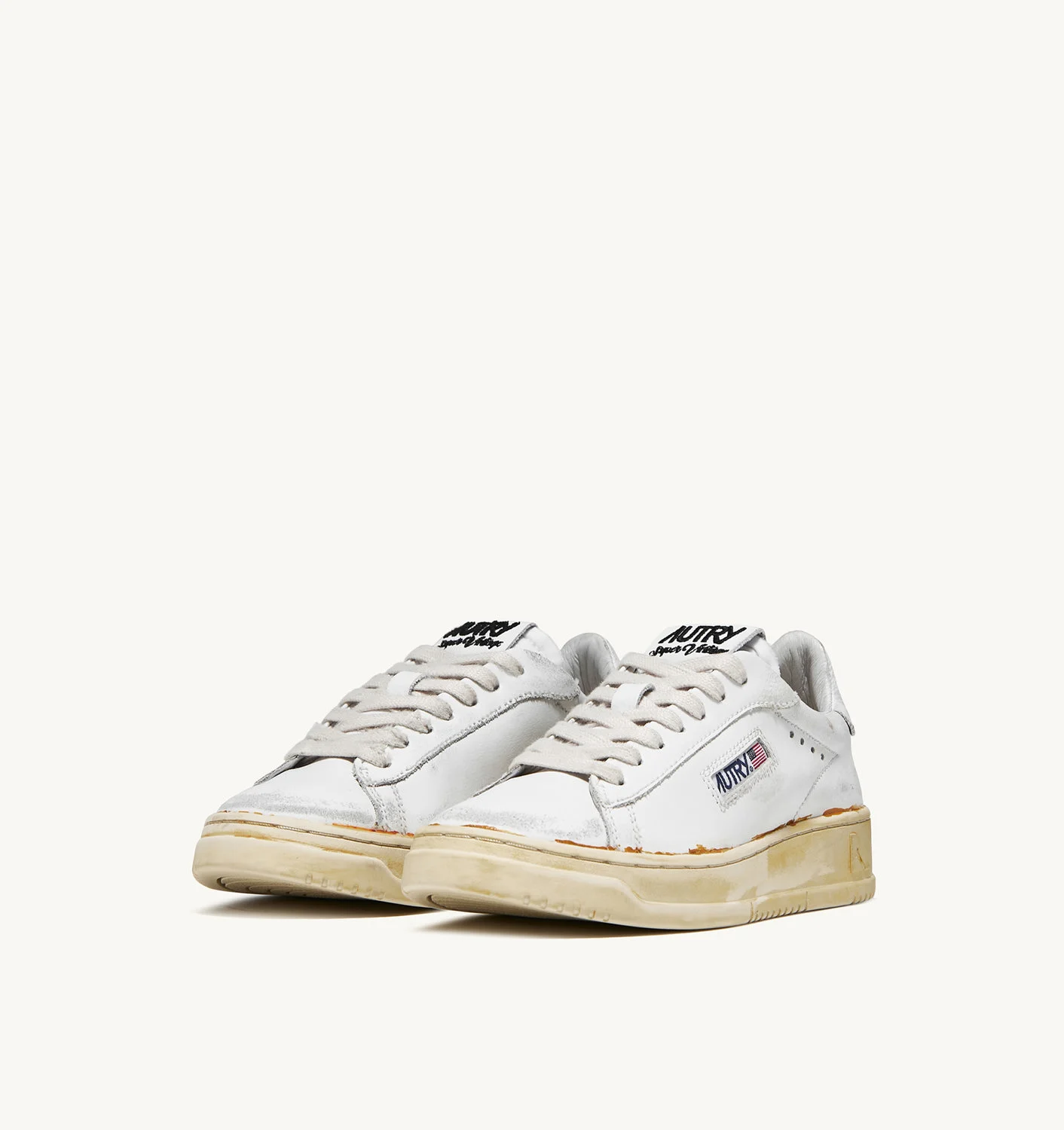 SNEAKERS DALLAS SUPER VINTAGE LOW IN PELLE BIANCA