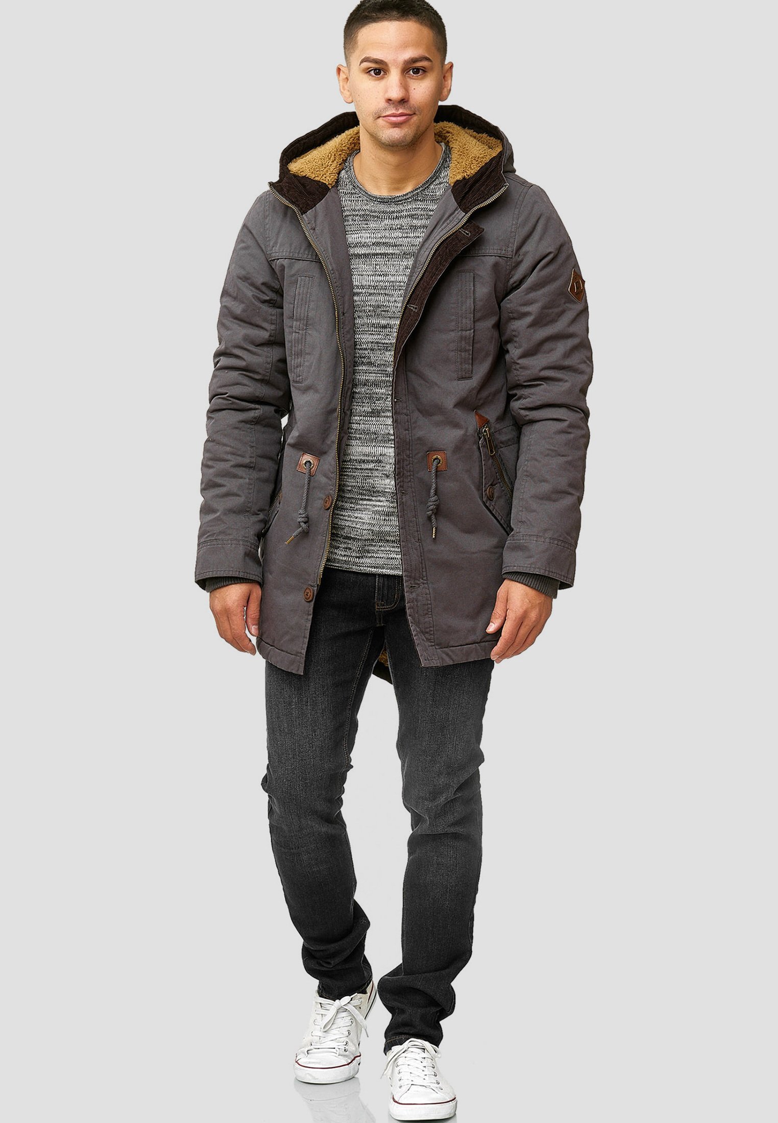 INDICODE JEANS Winterjas - donkergrijs