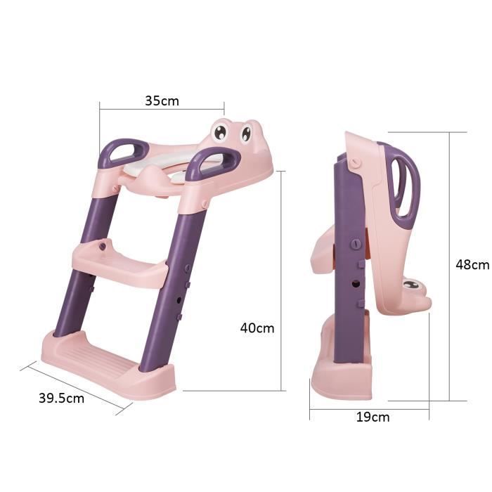SINBIDE Reducteur de WC pour Enfant - Siège de Toilette avec Marches - Pot Évolutif - Pliable - Rose