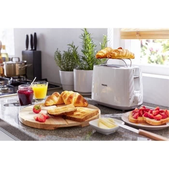 Tostadora - PHILIPS - HD2581/00 - Recogida diaria - 2 ranuras - 830 W - Blanca