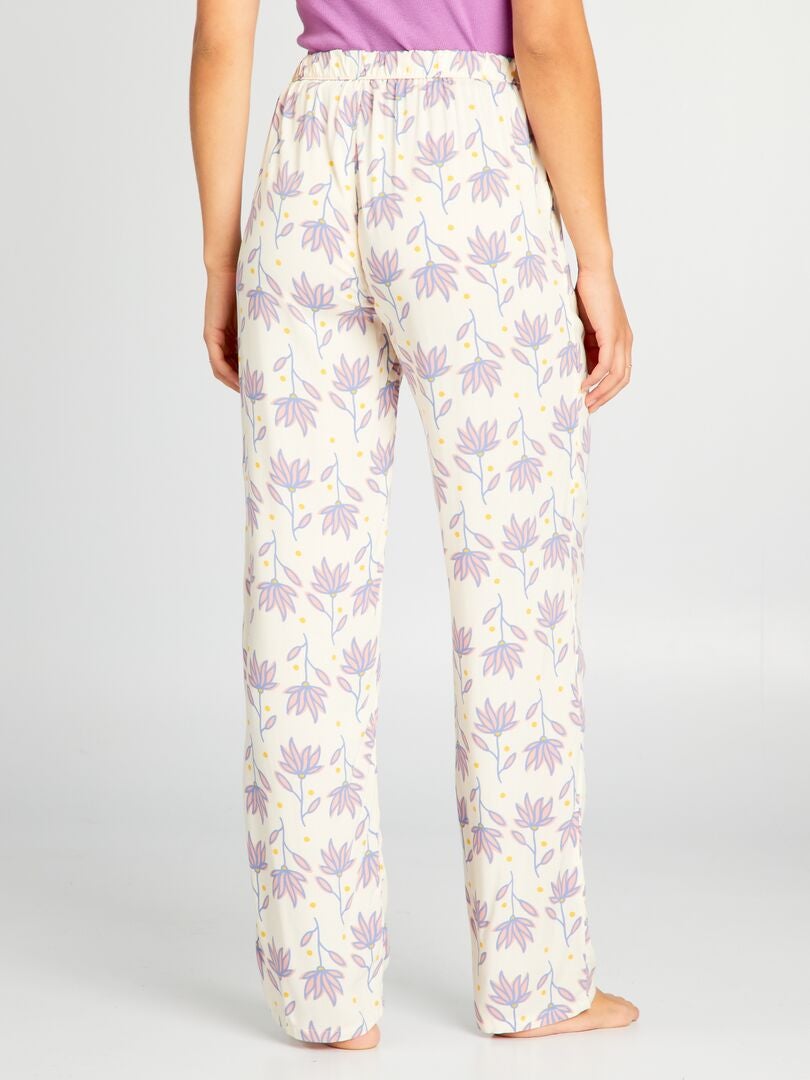 Calça de pijama estampada e folgada - BEGE