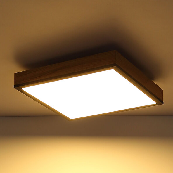 LED-kattovalaisin puujäljitelmällä, neliönmuotoinen