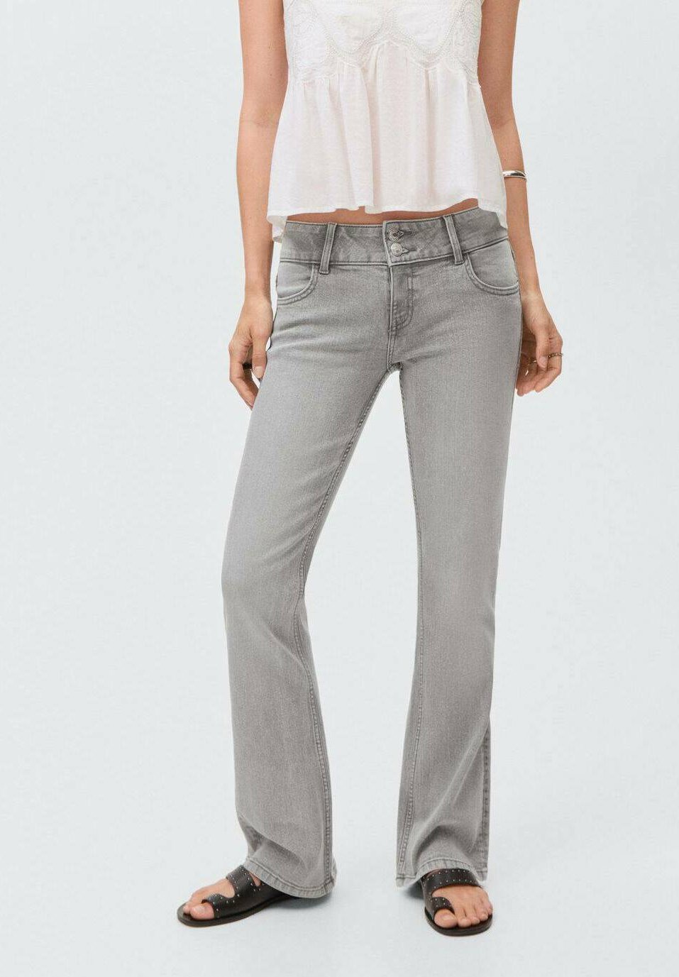 Mango Kids TEEN - Jean bootcut - denim gris