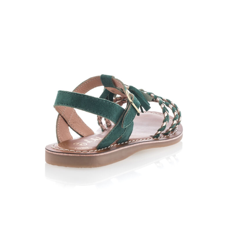 Sandalias verdes para niñas / Zapatos de punta abierta