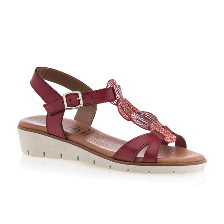 Rote Damensandalen / Zehenfreie Schuhe