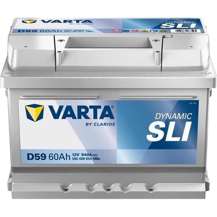 Batería de arranque Varta Blue Dynamic L2B D59 de 12 V y 60 Ah / 540 A