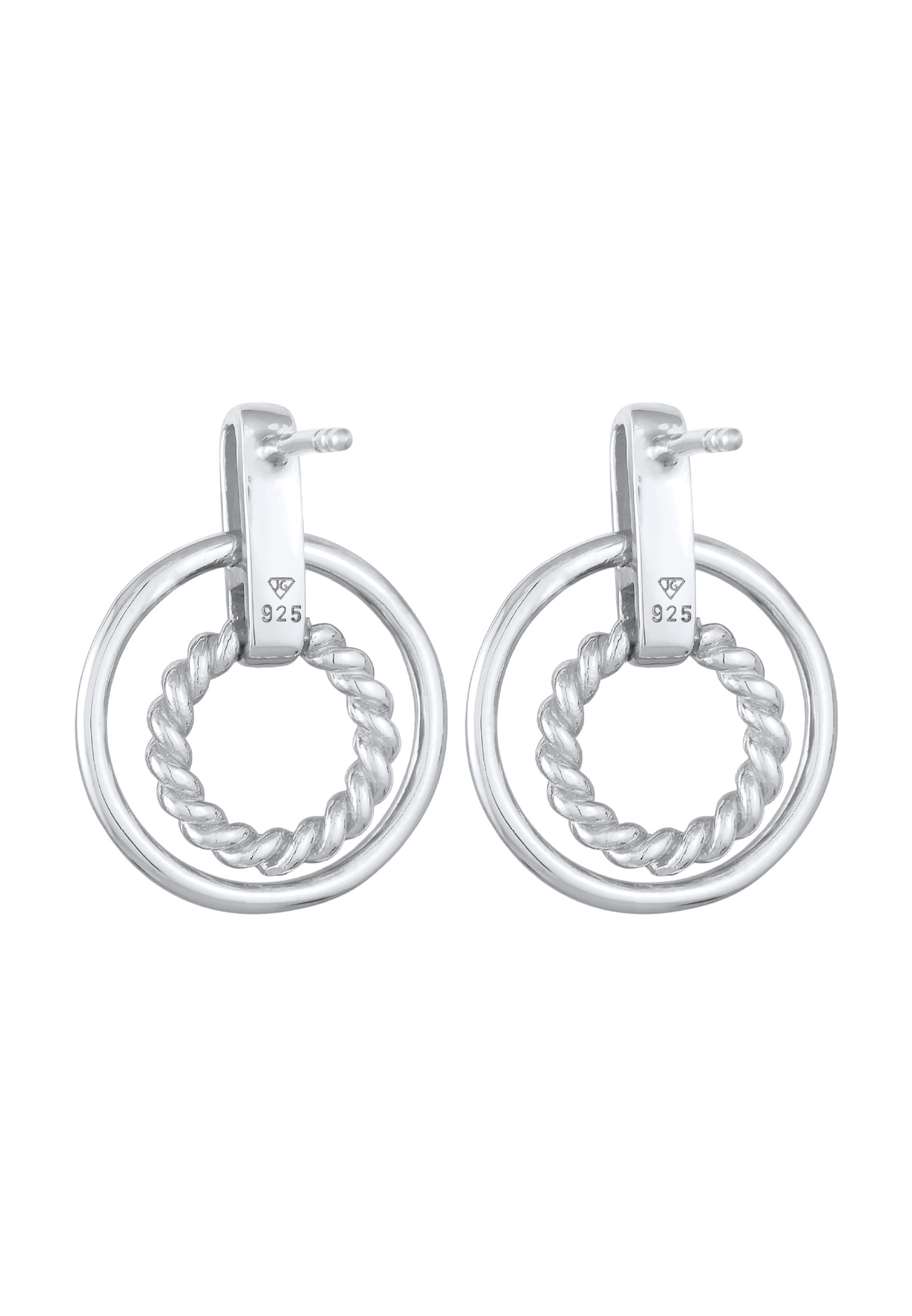 Elli Boucles d'oreilles pour femmes Cercle Torsadé en argent massif 925
