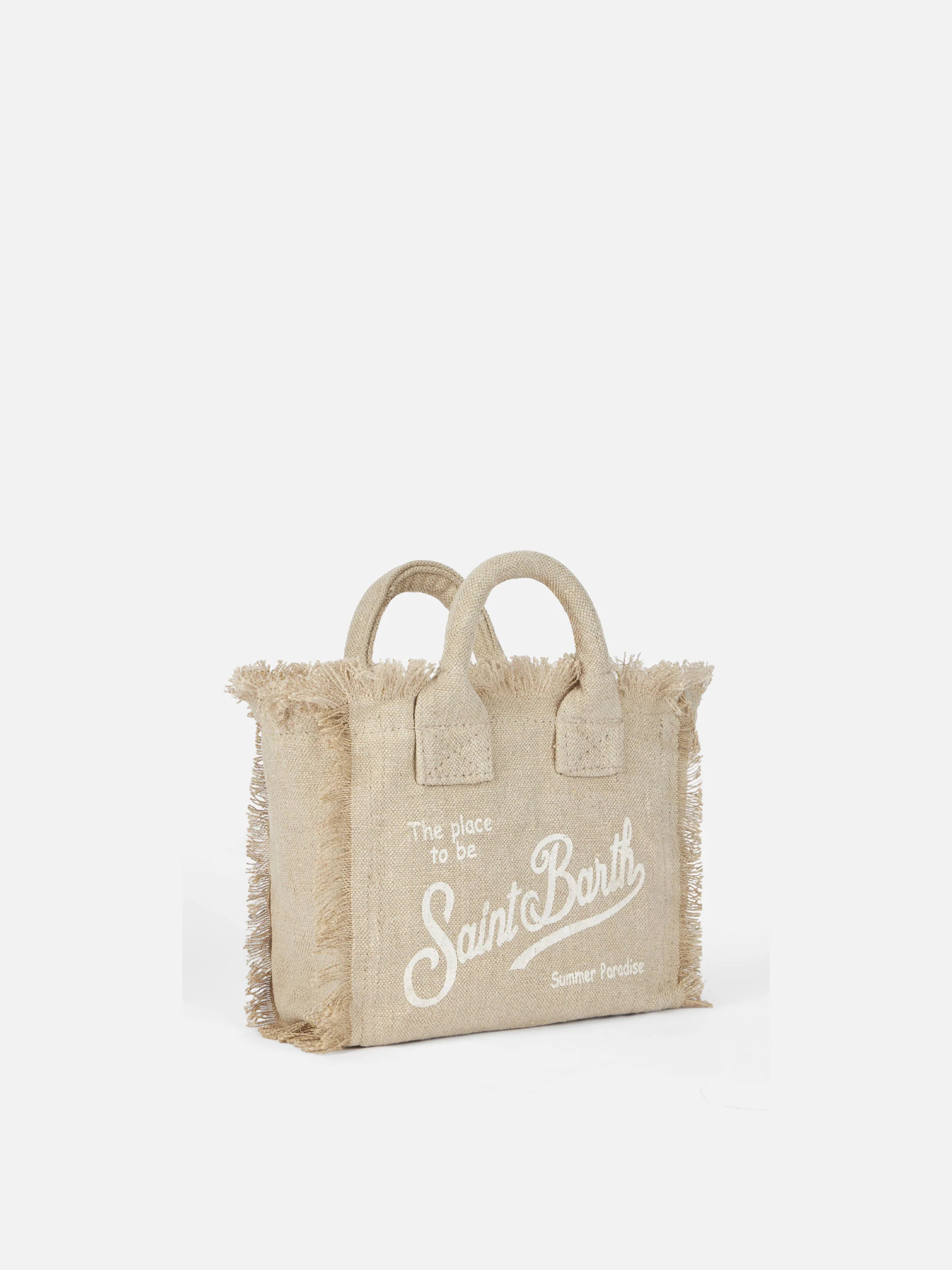 Mini toilettasje van beige linnen